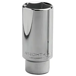 WRIGHT TOOL 4626 1/2" Dr. Deep Sockets, 1/2 in Drive, 13/16 in, 12 Points - pack of 6