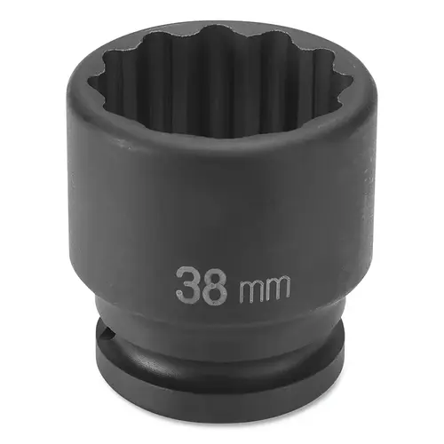 Impact Socket, 3/4 in Drive Size, 38 mm Socket Size, Star, 12-point, Standard Length