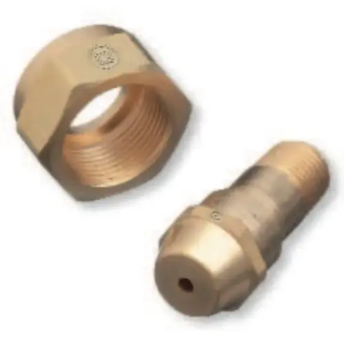 WESTERN ENTERPRISES 3003 Regulator Inlet Nipple, Acetylene (B), 1/4 in (NPT), 1-3/4 in L, Brass, CGA-520