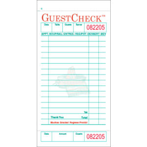 VALUE ESSENTIALS IPS-503SP GUEST CHECK BOARD SPANISH WHITE
