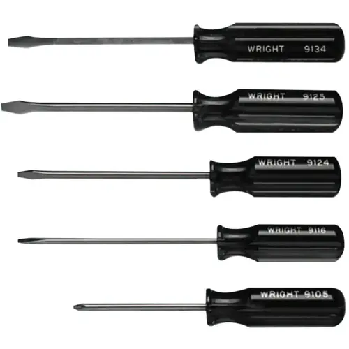 WRIGHT TOOL 9475 5 Pc. Screwdriver Sets, Phillips; Slotted