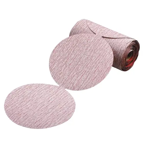 Carborundum 05539520306 Premier Red Aluminum Oxide Dri-Lube Paper Discs, 5 in Dia., P400 Grit, Vacuum