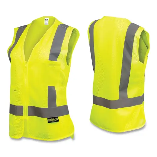 Radians SV2ZWGMM SV2Z Economy Type R Class 2 Safety Vest with Zipper Closure, Medium, Hi-Vis Green