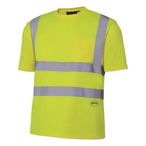 Pioneer V1054060U-4XL 6882U/6883U HV Birdseye Safety Shirt, 4X-Large, Yellow/Green