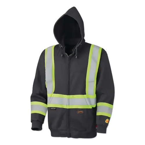 Pioneer V2570470U-3XL 337SFU/338SFU Flame Resistant Zip-Style Safety Hoodie, 3XL, Black