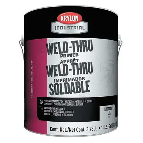Krylon Industrial K0002010216 Weld-Thru Primer, 1 Gallon Can, Gray - pack of 4