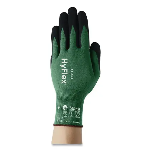HYFLEX 11842070 11-842 Multi-Purpose Gloves, 7, Green/Black - pack of 12