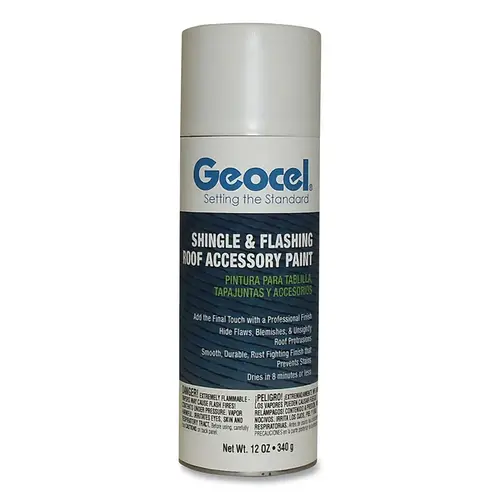 GEOCEL GC911016X Shingle and Flashing Roof Accessory Spray Paint, 12 oz, Aerosol Can, White - pack of 6