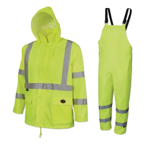 Pioneer V1080360U3XL 5618U/5619U 2-Piece HV 150D Oxford Poly/PVC Waterproof Suit, 3X-Large, Y/G Yellow/Green