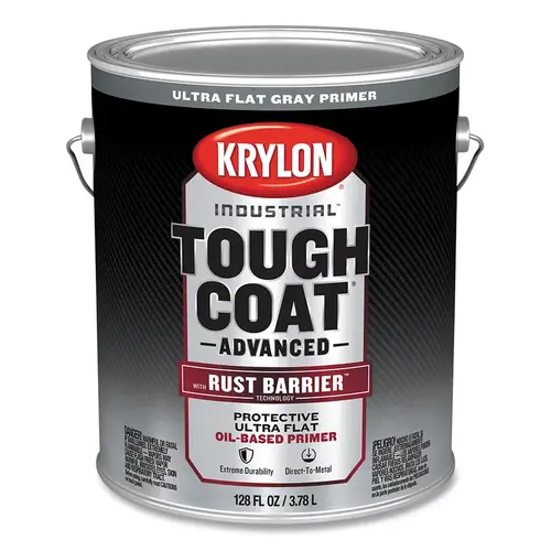 Krylon Industrial K00821008 Tough Coat  Advanced with Rust Barrier  Technology Spray Paint, 1 gal, Gray Primer