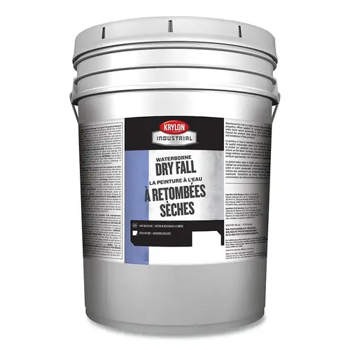 Krylon Industrial K000Z593120 Waterborne Dry Fall, 5 gal, Pail, Flat Black