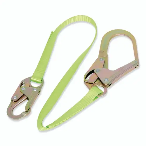 Peakworks V815426 Restraint Lanyard, 6 ft, Steel Snap Hook, 310 lb, Steel Form Hook, 1
