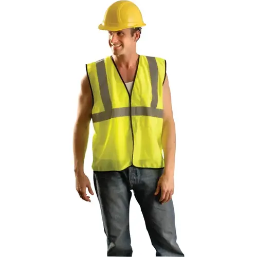 OCCUNOMIX LUXSSGYM Class 2 Solid Vests, Medium, Hi-Viz Yellow