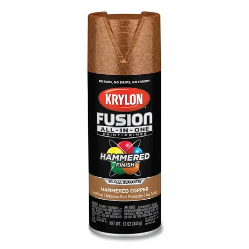 Krylon Industrial K02786007 Fusion All-in-One  Paints + Primers, 12 oz, Aerosol Can, Hammered Copper