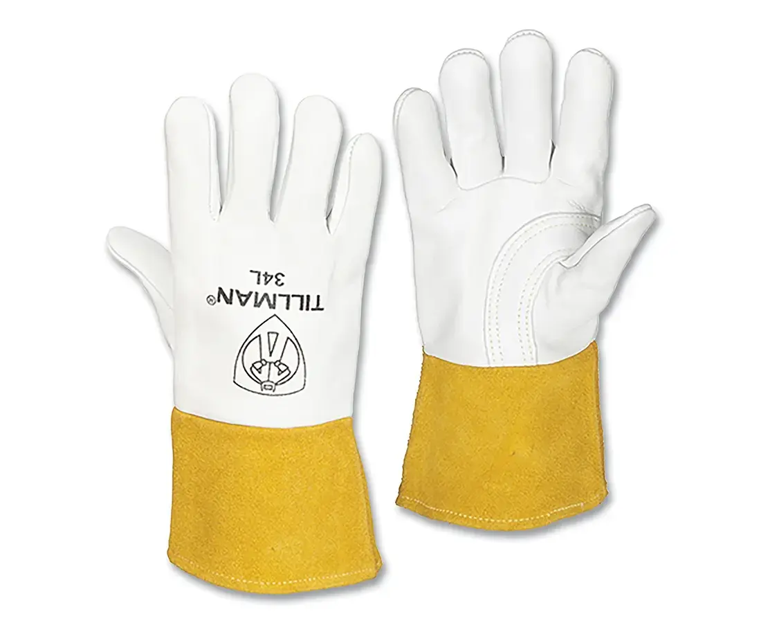 Tillman 34M MIG Welding Gloves, 34, Top Gr Cowhide Palm/BOH/Split