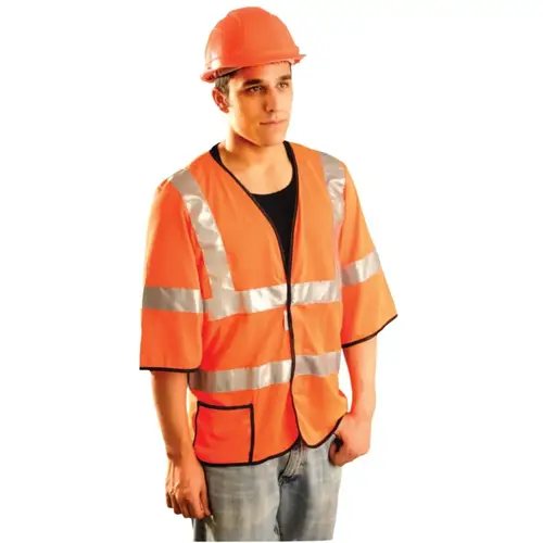 OCCUNOMIX LUXHSCOOL3YXL Class 3 Mesh Vests with 3M Scotchlite Reflective Tape, X-Large, Hi-Viz Yellow