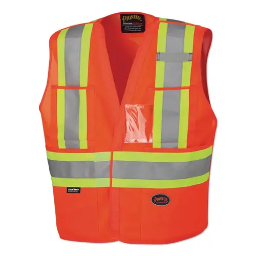 Pioneer V1020951U-L/XL 6930U/6931U Hi-Vis Safety Tear Away Vest, L/XL, Orange