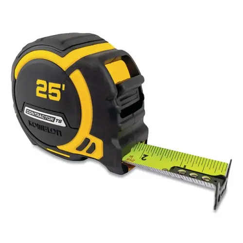 KOMELON USA 79425 Contractor TS Wide-Blade Tape Measure, 1-1/4 in x 25 ft, Black/Yellow, Magnetic