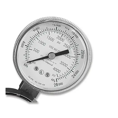 Regulator Part, Gauge, 2 in, Nitrogen, 1/4 in NPT, 0-4000 PSI