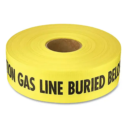 Empire Level 71070 Duratec  Premium Reinforced Non-Detectable Safety Tape, Caution Gas line Buried Below, Yellow, 3 in W, 1000 ft L