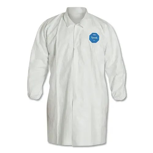 DuPont TY211S-4XL Tyvek  Lab Coats No Pockets Knee Length, 4X-Large, White