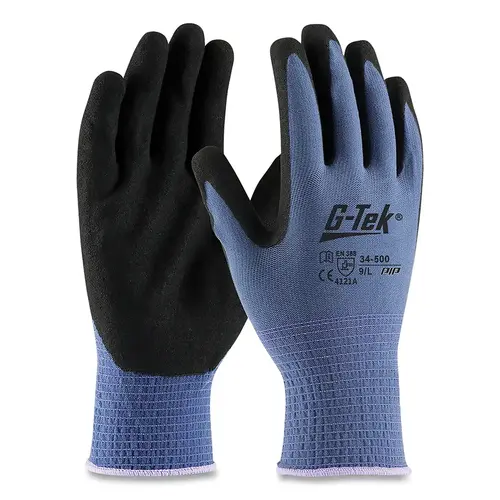 G-TEK 34500/XL 34-500 Nitrile Coated Gloves, X-Large, Blue - pack of 12