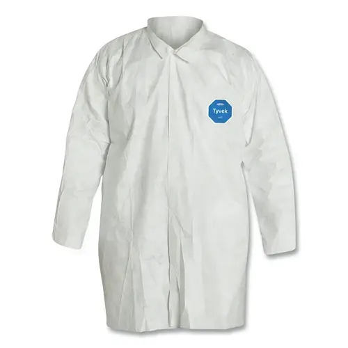 DuPont TY210S-S Tyvek  Lab Coats No Pockets, Small, White - pack of 30