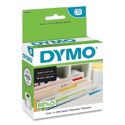 Dymo 1738595 LabelWriter Barcode Label, 2-1/2 in x 3/4 in, Black Text on White