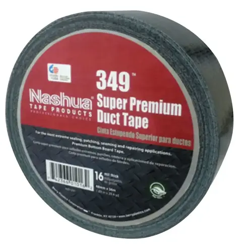 Nashua 1087355 349 Super Premium Duct Tapes, Black, 48 mm x 36 m x 16 mil - pack of 24