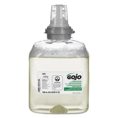 GOJO 566502 Green Certified Foam Hand Cleaner Refill, 1200 mL, Cartridge, Refill for TFX  Dispenser Clear - pack of 2