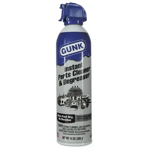 Gunk PCD14T Instant Parts Cleaners and Degreaser, 14 oz, Aerosol Can Colorless - pack of 12
