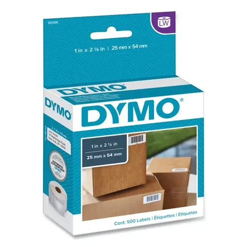 Dymo 30336 LW Multi-Purpose Label, 1 in W x 2-1/8 in L, White