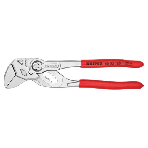 Knipex 8603180 Tongue & Groove Plier: 1-1/2" Cutting Capacity, Smooth Jaw