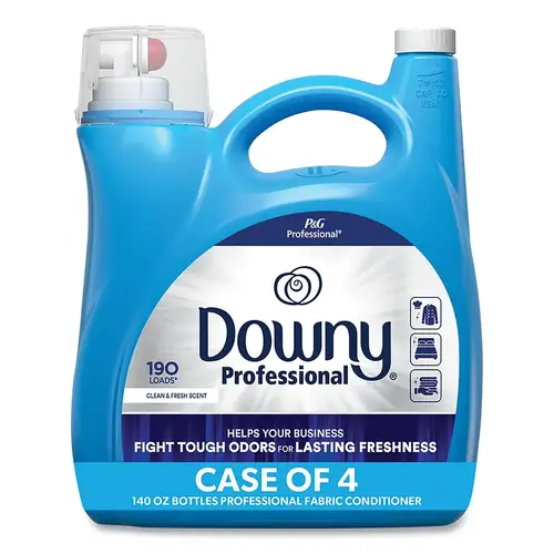 DOWNY 14121 Commercial Liquid Fabric Softener, Fresh Scent, 140 oz, Pour Bottle - pack of 4