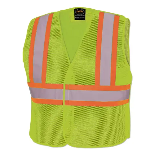 Pioneer V1030560UL/XL 597U/598U Hi-Vis Tear Away Mesh Safety Vest, L/XL, Yellow