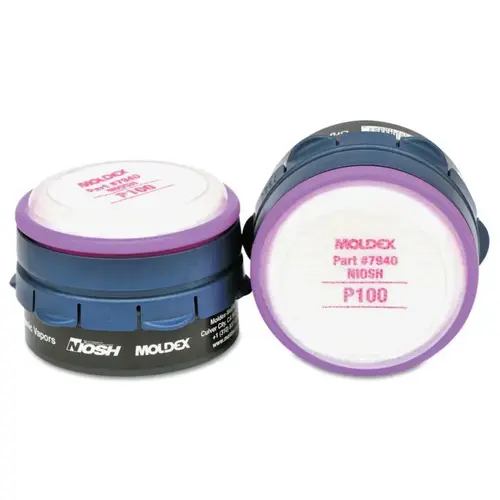 Moldex 7140 7000 & 9000 Series Combo Stacked Cartridge/Filter, Organic Vapor, Gray/Fuchsia Pair