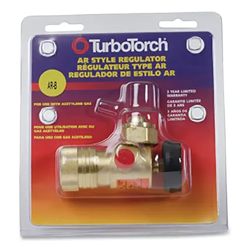 TURBOTORCH 03860725 AR-B Regulator, Acetylene, 0 to 15 psig Flow Range, 15 psig Inlet Pressure