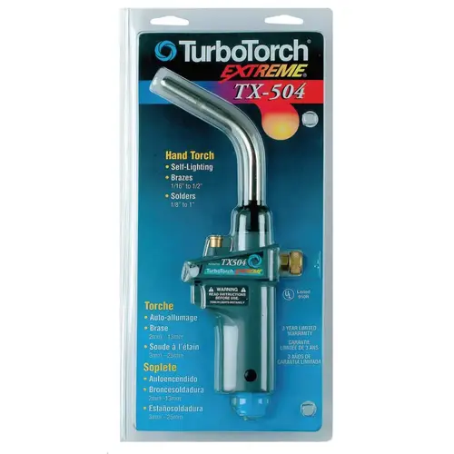 TURBOTORCH 03861299 Extreme  TX500 Series Self-Igniting Swirl Hand Torch, TX-500 ProPak, MAPP /Propane, Includes TX-503 and TX-504 Tips