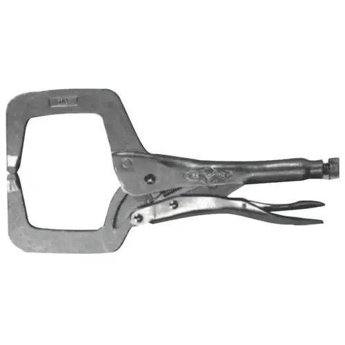 The Original  Locking C-Clamp with Regular Tip, 11 in L, 4 in Max, 2-5/8 in Throat D