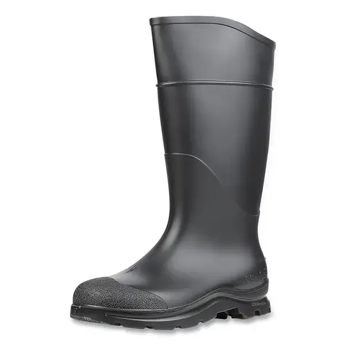 Servus 18822BLM130 CT  Economy Knee Boots, Plain Toe, Size 13, PVC, Black Pair
