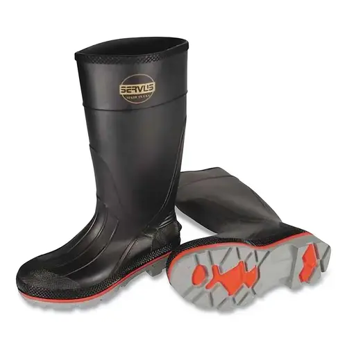 Servus 75108140 XTP  XTRA TRACTION Boots, Plain Toe, Size 14, PVC, Black/Gray Pair