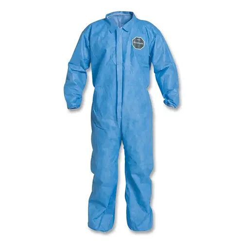 DuPont PB125SB3XL Proshield  10 Coverall, Collar, Elastic Wrists and Ankles, Zipper Front, Storm Flap, Blue, 3X-Large - pack of 25