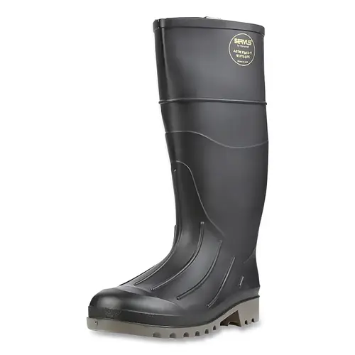 Servus 18801130 Iron Duke  Boots, Steel Toe, Size 13, 15 in H, PVC, Black/Gray Sole Pair