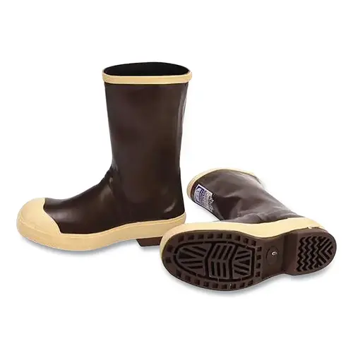 Servus 22115CTM130 Neoprene Dipped Safety Footwear, Plain Toe, Size 13, 12 in H, Copper/Tan with Chevron Sole Pair