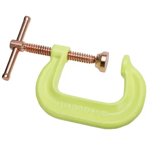 WILTON 20479 Spark-Duty  400P/400CS Hi-Vis C-Clamp, Sliding Pin, 2 in Throat Depth, Yellow, 0 in to 2 in Opening