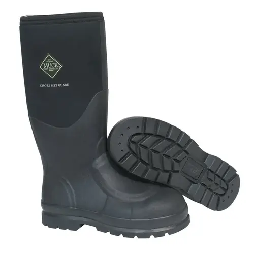 Servus CHS000ABLK130 Chore Classic Work Boots with Steel Toe, Size 13, Neoprene/Nylon, Black Pair
