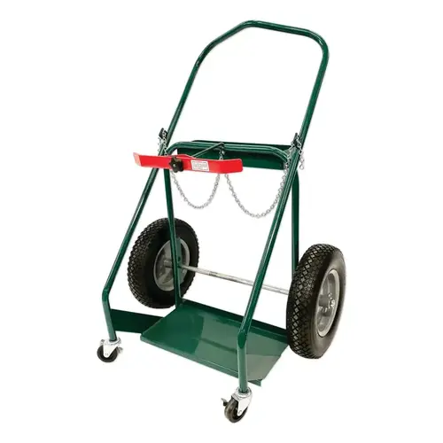 Anthony & Co 816S3N1 3N1 Dual Cylinder Cart, Medium, 32 in OD W x 46 in H, 16 in dia Full Pneumatic BB Wheels, 3 in dia Rubber/Swivel Casters Green