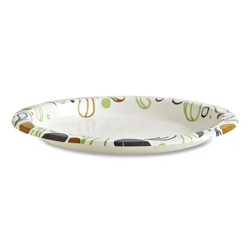 BOARDWALK DEER9PLT Deerfield Printed Paper Plate, 9 in, Multicolored - pack of 8