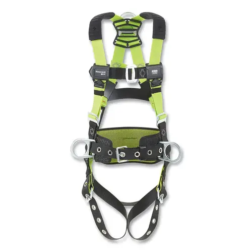 Honeywell H5CS311123 H500 Construction Standard Full Body Harness, Back/Front/Side D-Rings, XXL, Mating Chest Buckle/Tongue Leg Buckles