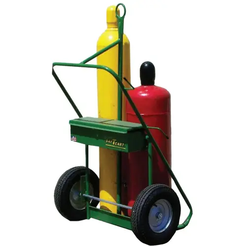 SAFTCART 552-16FW-101611 400 Series Carts, Holds 9.5"-12.5" dia. Cylinders, 16" Semi-Pneumatic Wheels Green